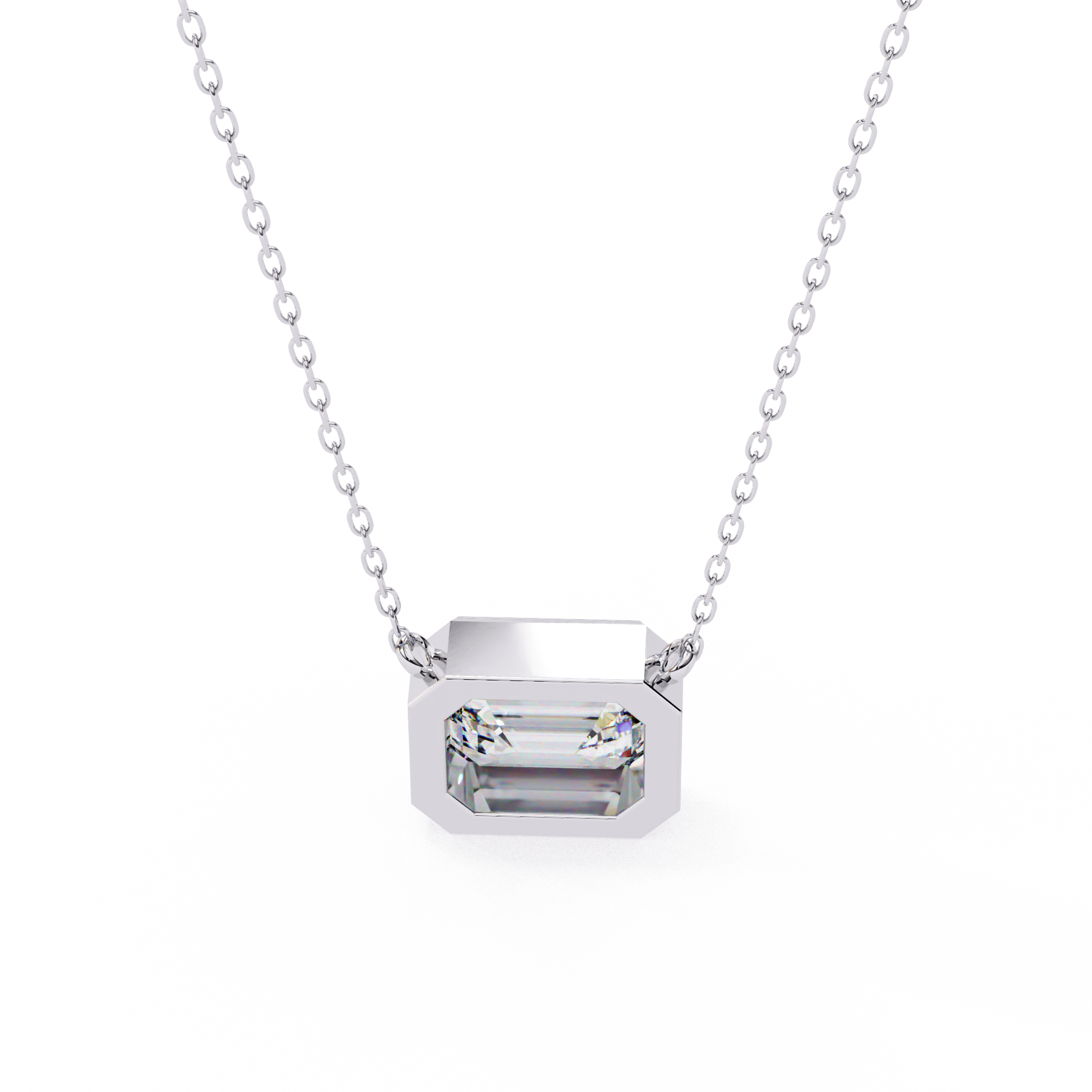 Solitairekart 0.78CT Natural Diamond Emerald Cut Pendant H Color VS1 Clarity